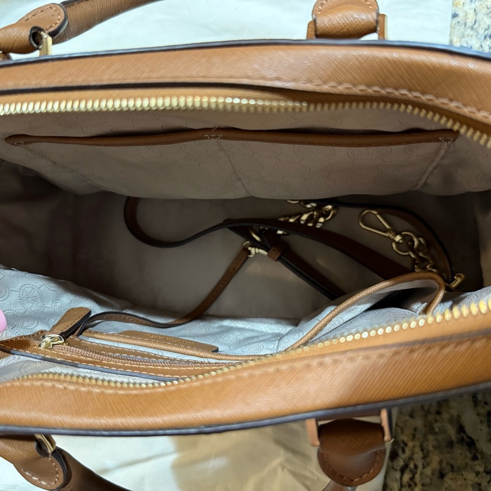 Michael Kors Brown Saffiano Leather Satchel - Picture 6 of 7